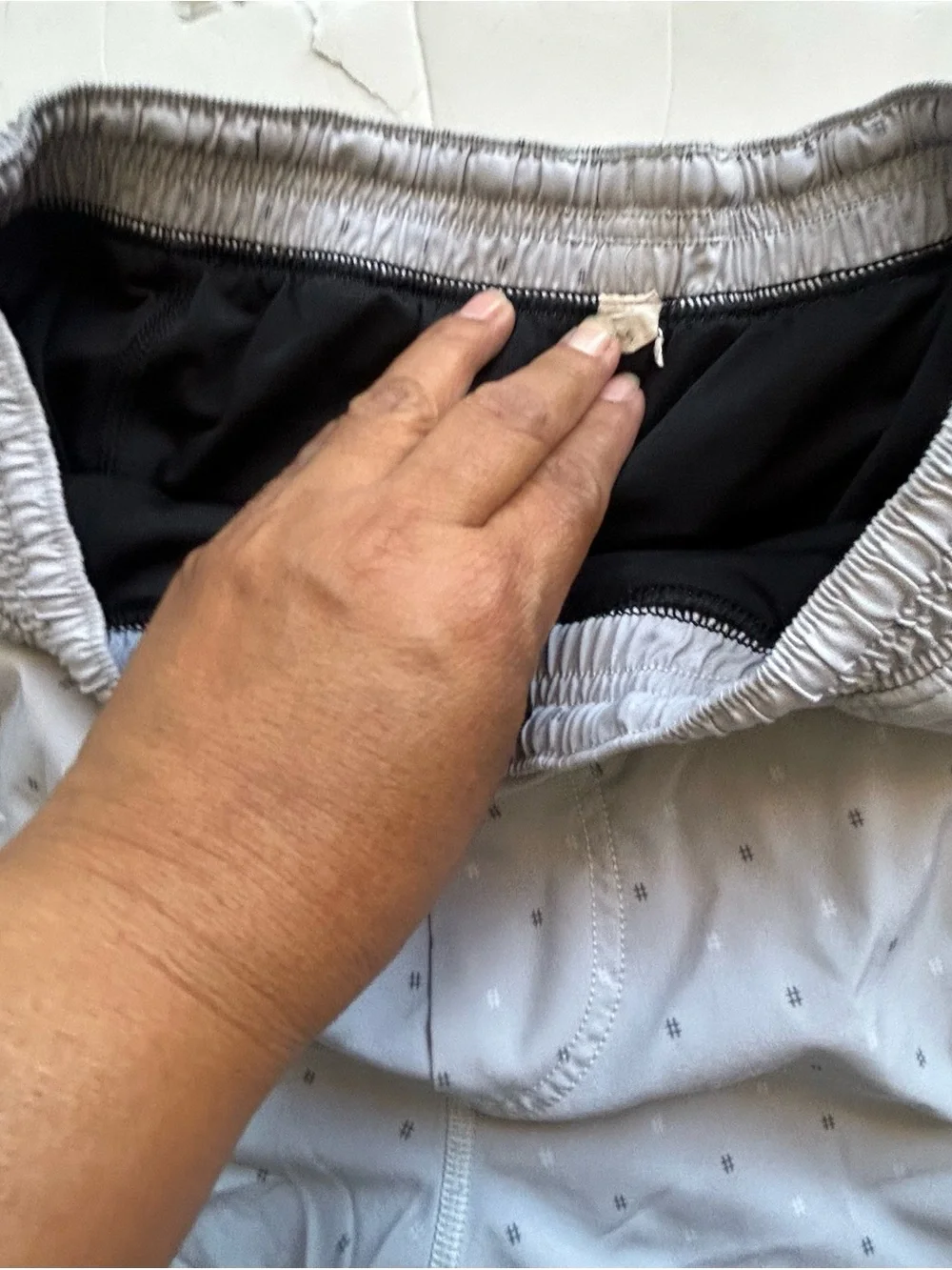 lululemon athletica Men’s Light Gray Athletic Shorts with Black Trim